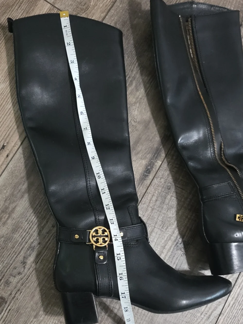 Tory Burch Black Leather Donovan Tall Equestrian Riding Boots